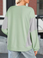 Striped Round Neck Long Sleeve Sweatshirt – Casual Cozy Style