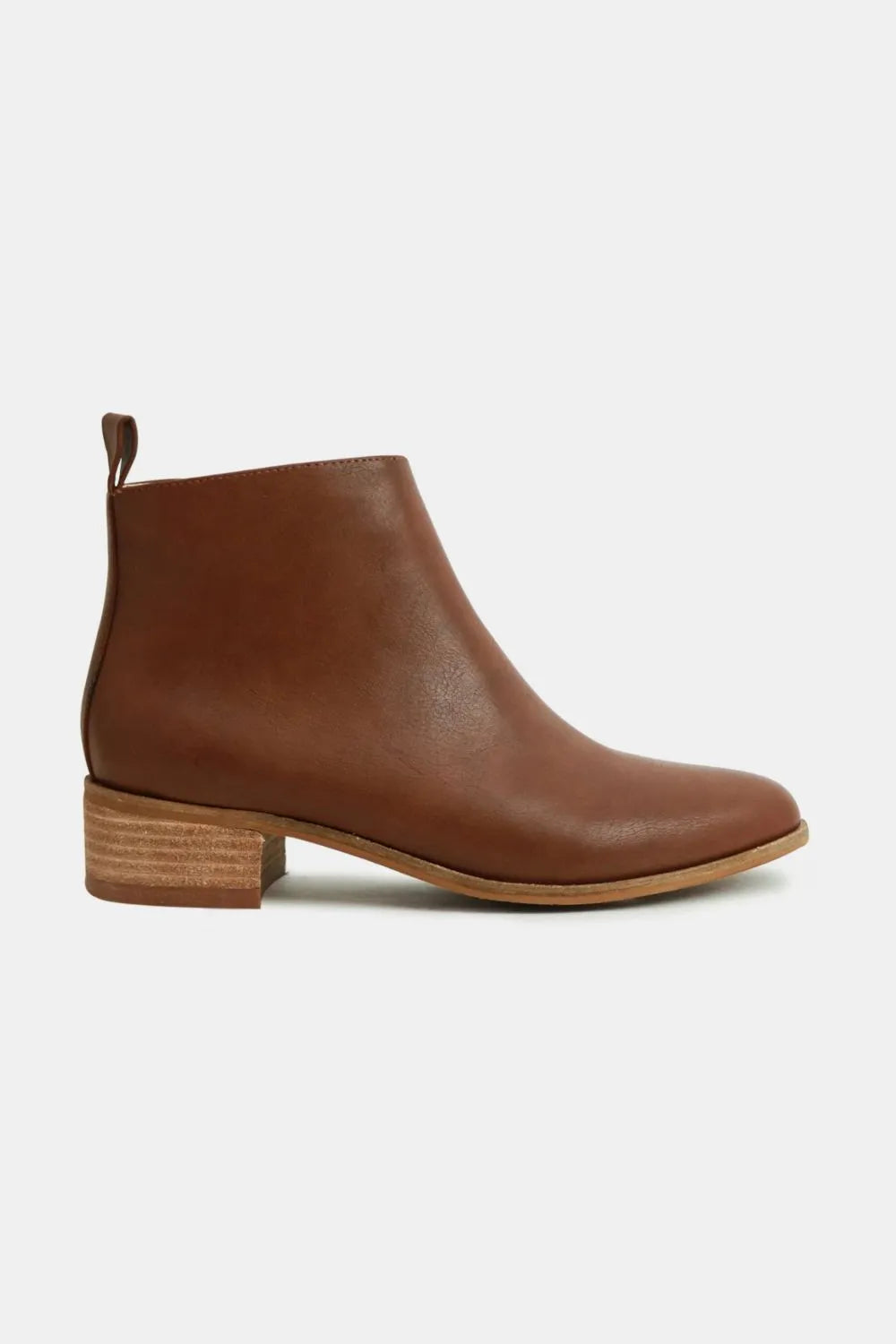 PU Leather Block Heel Boots – Classic Durable Everyday Footwear
