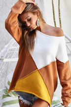 BiBi Color Block Geometric Sweater – Bold, Modern & Cozy Knitwear Style