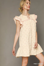 Floral Ruffle Cap Sleeve Mini Dress Lightweight & Feminine Style