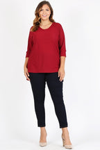 Bagel Plus Size Knit V-Neck Hi-Low Top – Flattering Everyday Style