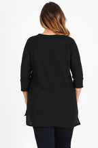 Bagel Plus Size Knit V-Neck Hi-Low Top – Flattering Everyday Style