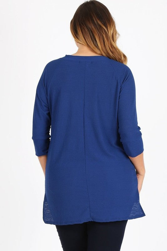 Bagel Plus Size Knit V-Neck Hi-Low Top – Flattering Everyday Style