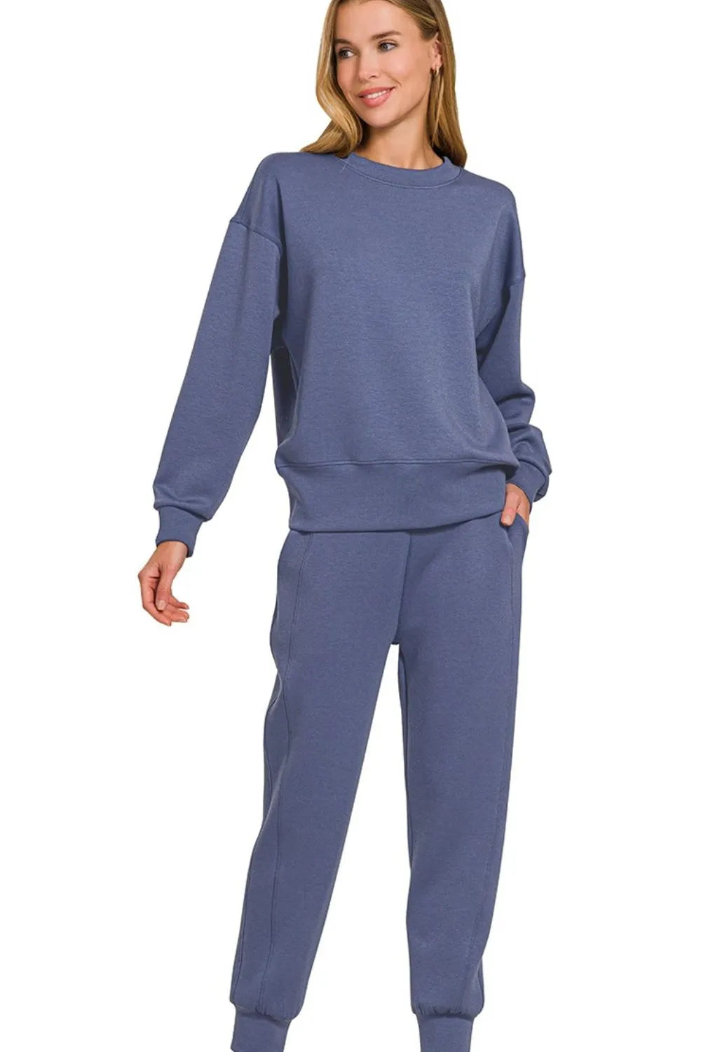 Blue Indigo Loungewear Set – Soft Cotton Blend, Relaxed & Stylish