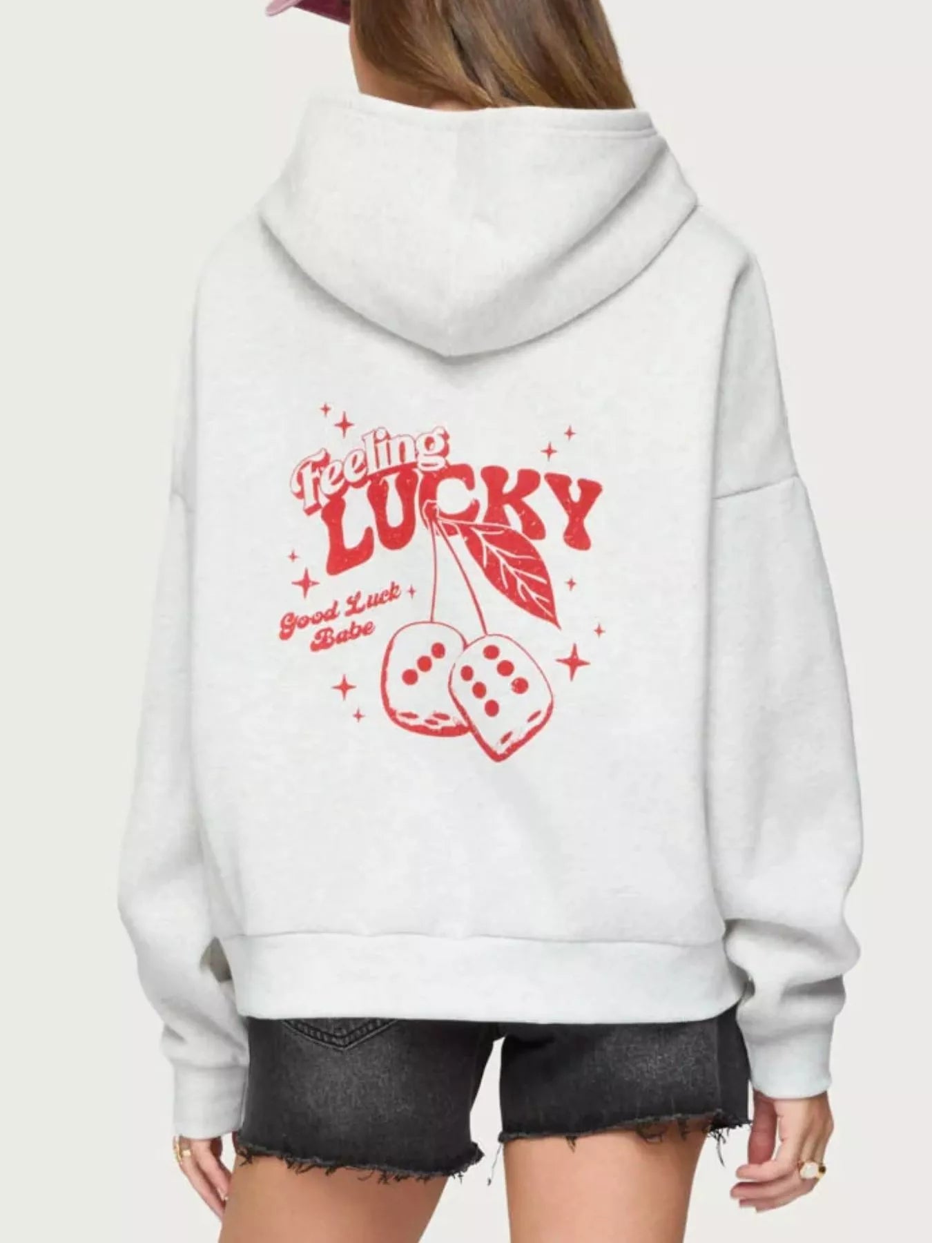 Drop Shoulder Graphic Hoodie with Kangaroo Pocket – Trendy Casual