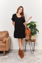 V-Neck Tiered Dress with Flounce Sleeves Elegant & Feminine Style