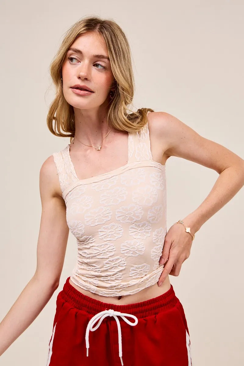 Two‑Tone Floral Seamless Tank Top – Chic, Modern & Versatile