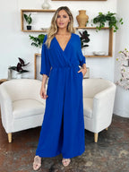 Surplice Wide Leg Jumpsuit with Pockets – Flattering, Chic & Comfy