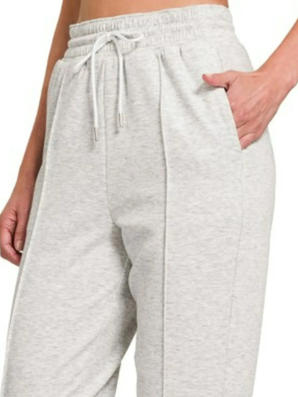 Heather Grey Jogger Pants – Soft, Relaxed Fit with Pockets & Drawstring