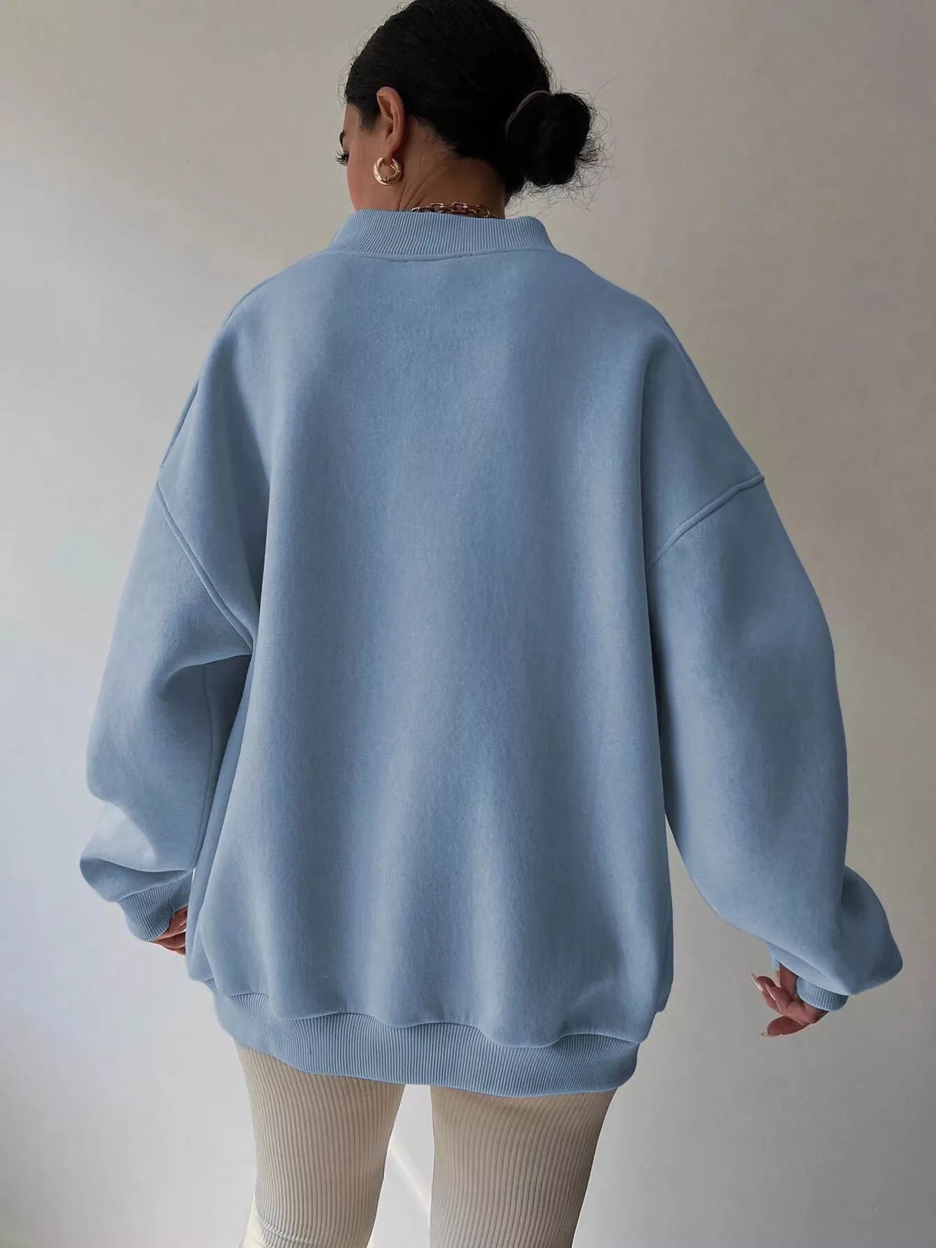 Dropped Shoulder Long Sleeve Oversized Sweatshirt – Cozy Casual Fit