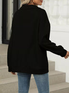 Johnny Collar Long Sleeve Sweatshirt – Casual Chic & Cozy