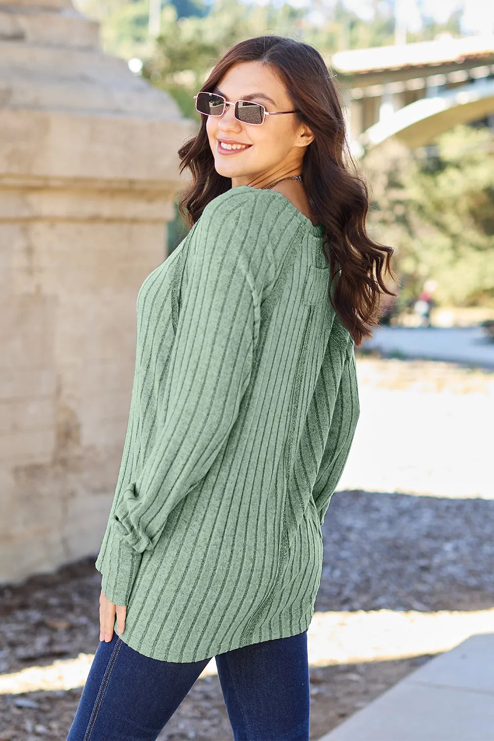 Ribbed Round Neck Knit Top – Classic, Cozy & Versatile