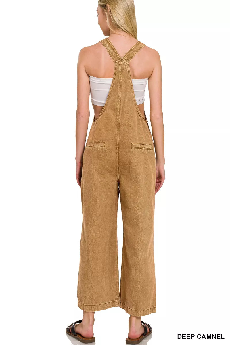 Zenana Washed Knot Strap Jumpsuit with Pockets – Trendy & Effortless
