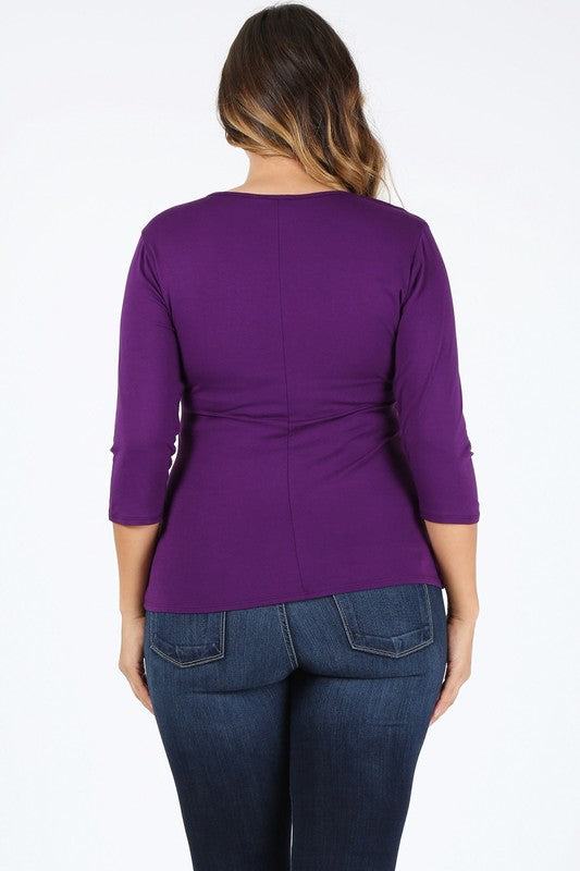 Bagel Plus Size Waist Tie Top – Flattering Fit with Effortless Style