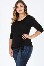 Bagel Plus Size Waist Tie Top – Flattering Fit with Effortless Style