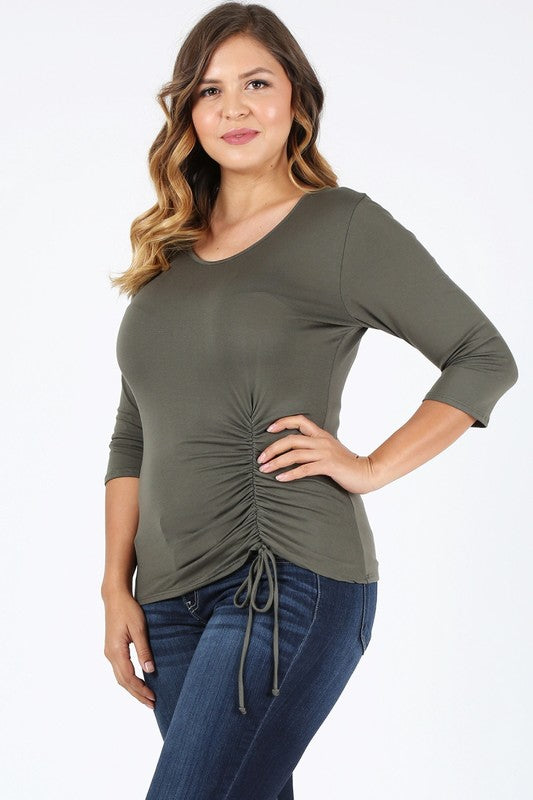 Bagel Plus Size Waist Tie Top – Flattering Fit with Effortless Style