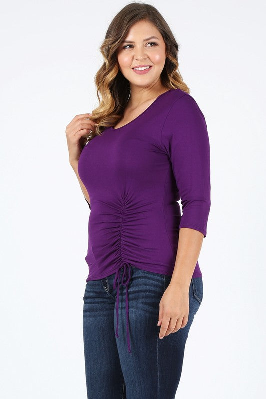 Bagel Plus Size Waist Tie Top – Flattering Fit with Effortless Style