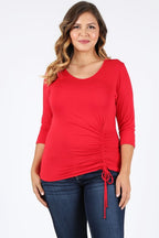 Bagel Plus Size Waist Tie Top – Flattering Fit with Effortless Style