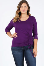 Bagel Plus Size Waist Tie Top – Flattering Fit with Effortless Style