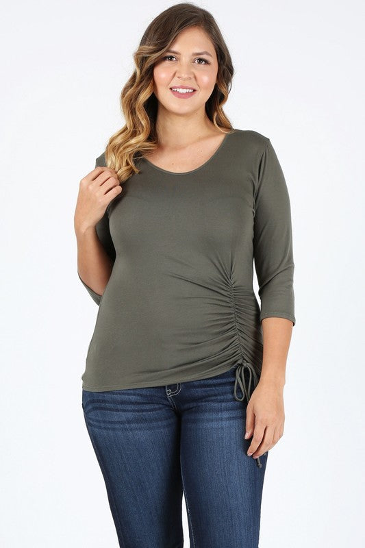 Bagel Plus Size Waist Tie Top – Flattering Fit with Effortless Style