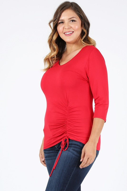 Bagel Plus Size Waist Tie Top – Flattering Fit with Effortless Style