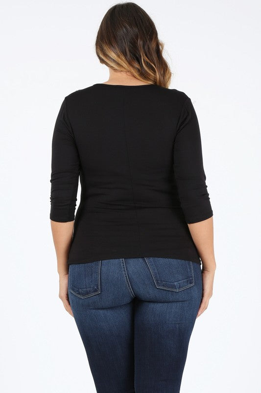 Bagel Plus Size Waist Tie Top – Flattering Fit with Effortless Style