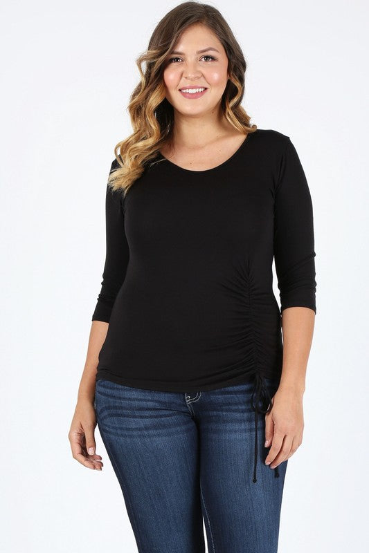 Bagel Plus Size Waist Tie Top – Flattering Fit with Effortless Style