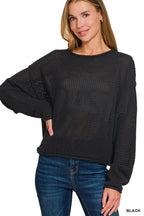 Black Chunky Knit Pullover Sweater – Cozy & Versatile Wardrobe Staple