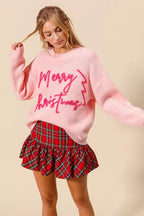 SO ME Merry Christmas Sweater – Festive Tinsel Lettering Holiday Style