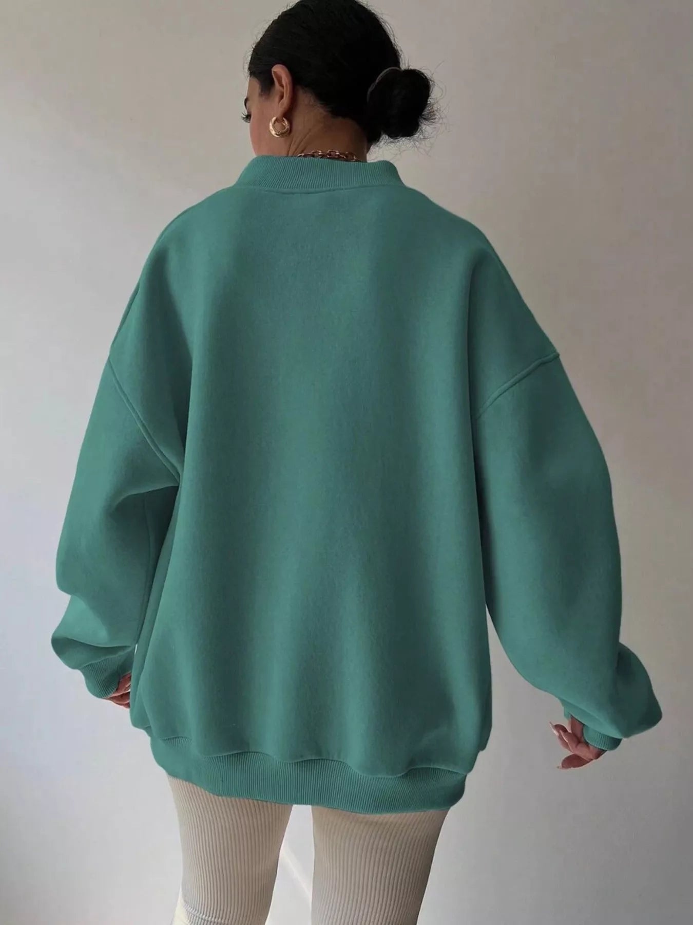 Dropped Shoulder Long Sleeve Oversized Sweatshirt – Cozy Casual Fit