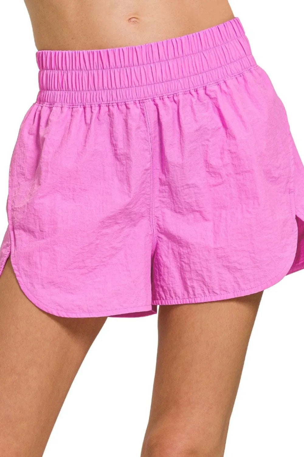 Windbreaker Running Shorts with Smocked Waistband – Sporty & Breathable