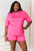 Stretchy Half-Sleeve Top & Shorts Set – Comfy, Flattering & Versatile