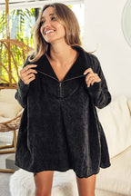 Oversized Fleece Quarter-Zip Sweatshirt – Soft Cozy & Street-Ready