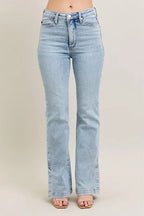 Judy Blue Women's High Waist Tummy Control Vintage Wash Slim Bootcut Jeans.