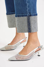 High Rise Ankle Rhinestone Cuffed Jeans – Trendy Cropped Denim