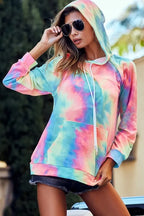 BiBi Tie Dye French Terry Hoodie – Cozy Kangaroo Pocket Casual Streetwear