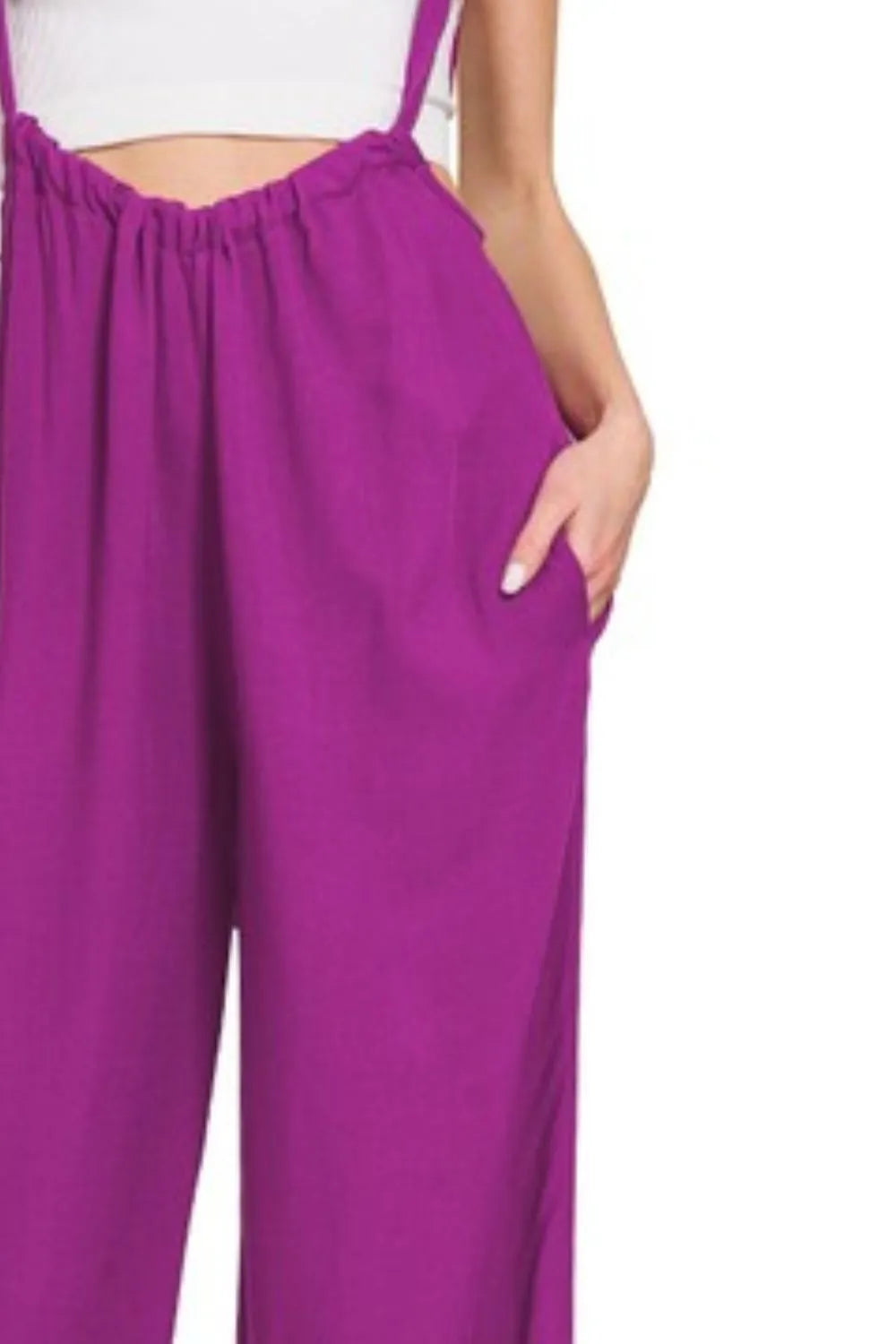 Woven Tie Back Suspender Jumpsuit – Chic, Playful & Adjustable Fit