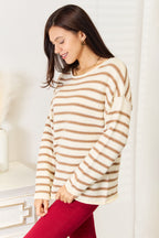 Striped Boat Neck Sweater – Classic, Chic & Versatile Style