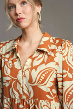 Floral Tiered Midi Shirt Dress – Feminine, Flowy & Chic Style