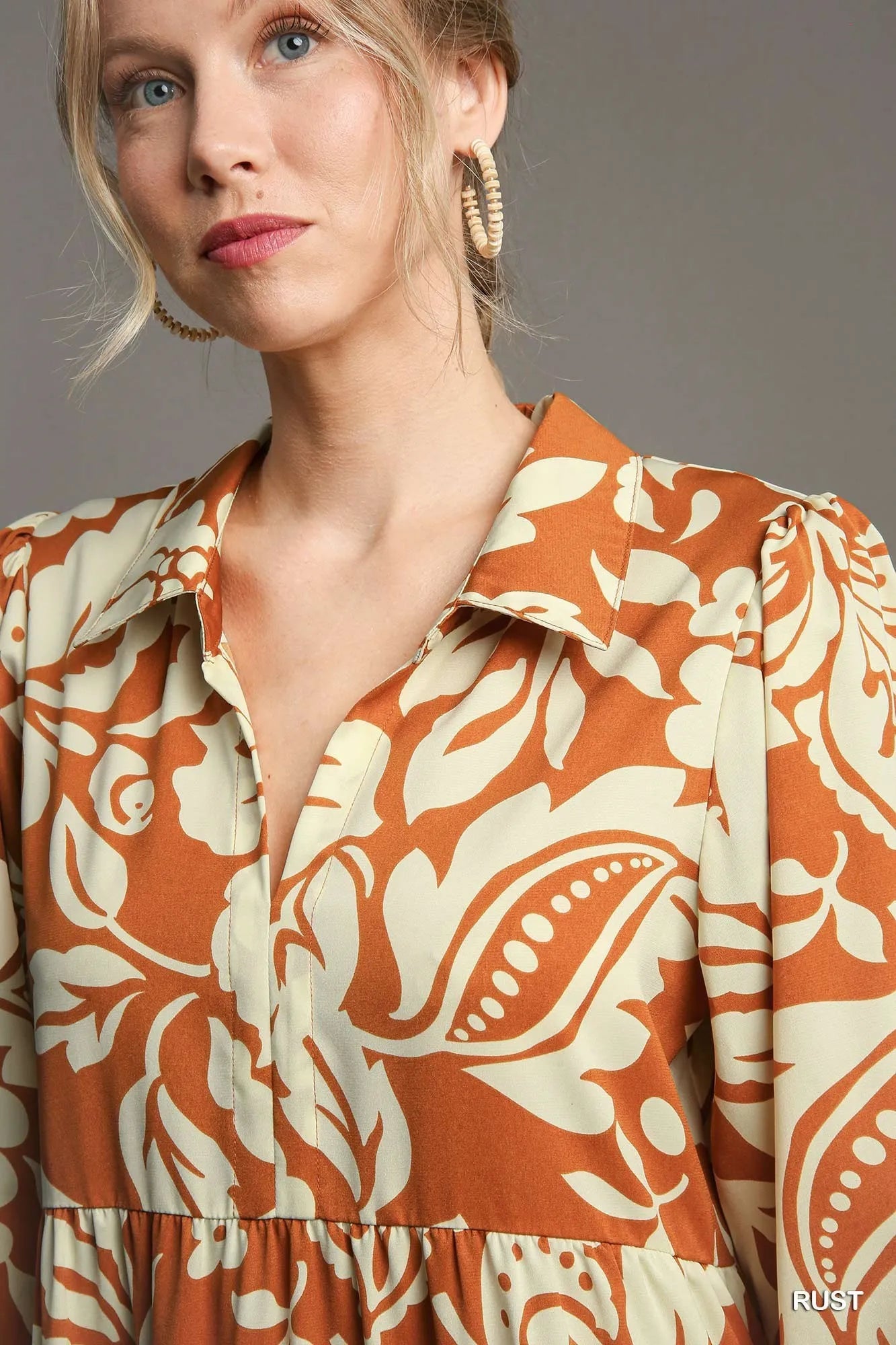 Floral Tiered Midi Shirt Dress – Feminine, Flowy & Chic Style