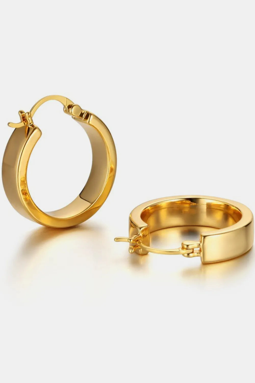 Gold-Plated Brass Huggie Earrings – Classic Everyday Jewelry