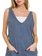 Zenana Denim Jumpsuit – Classic Adjustable Overall Style