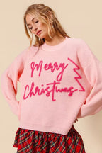 SO ME Merry Christmas Sweater – Festive Tinsel Lettering Holiday Style