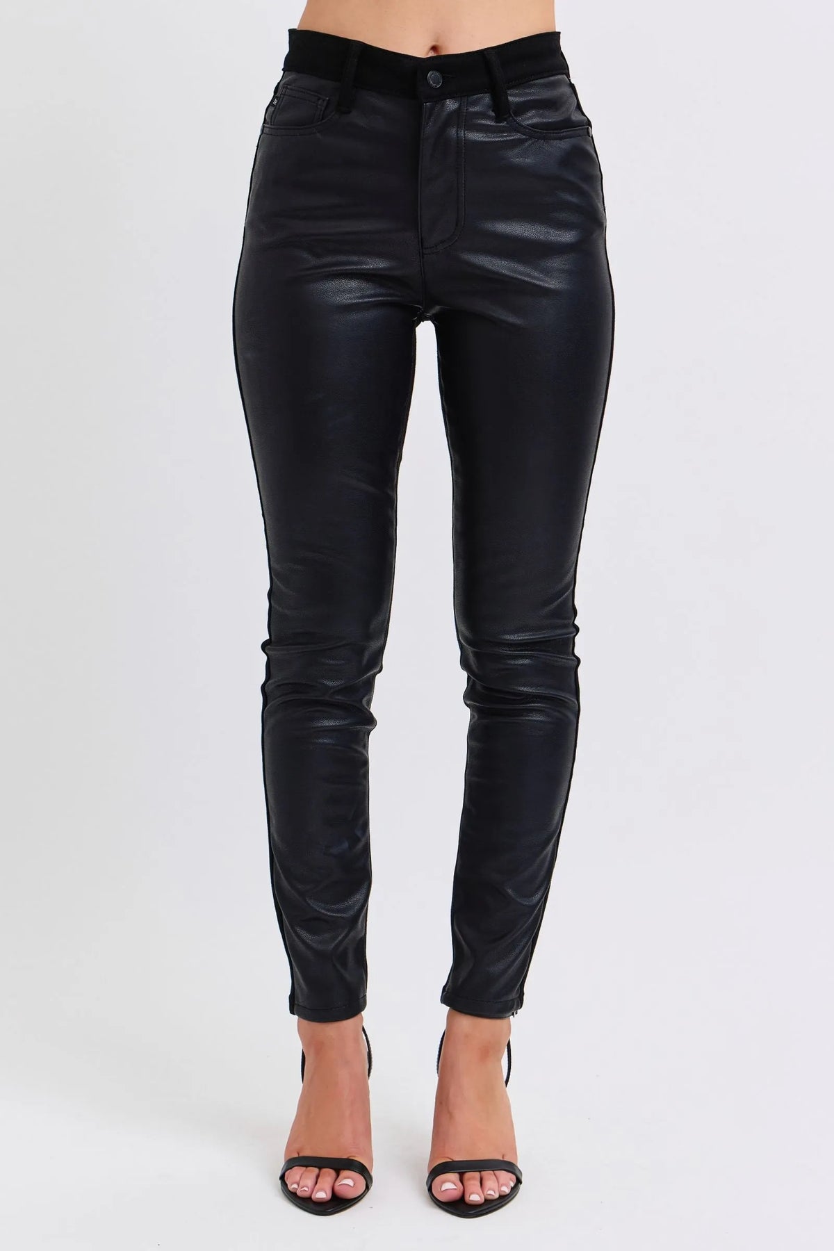 Judy Blue High Waist Black Faux Leather Pants – Sleek Skinny Fit
