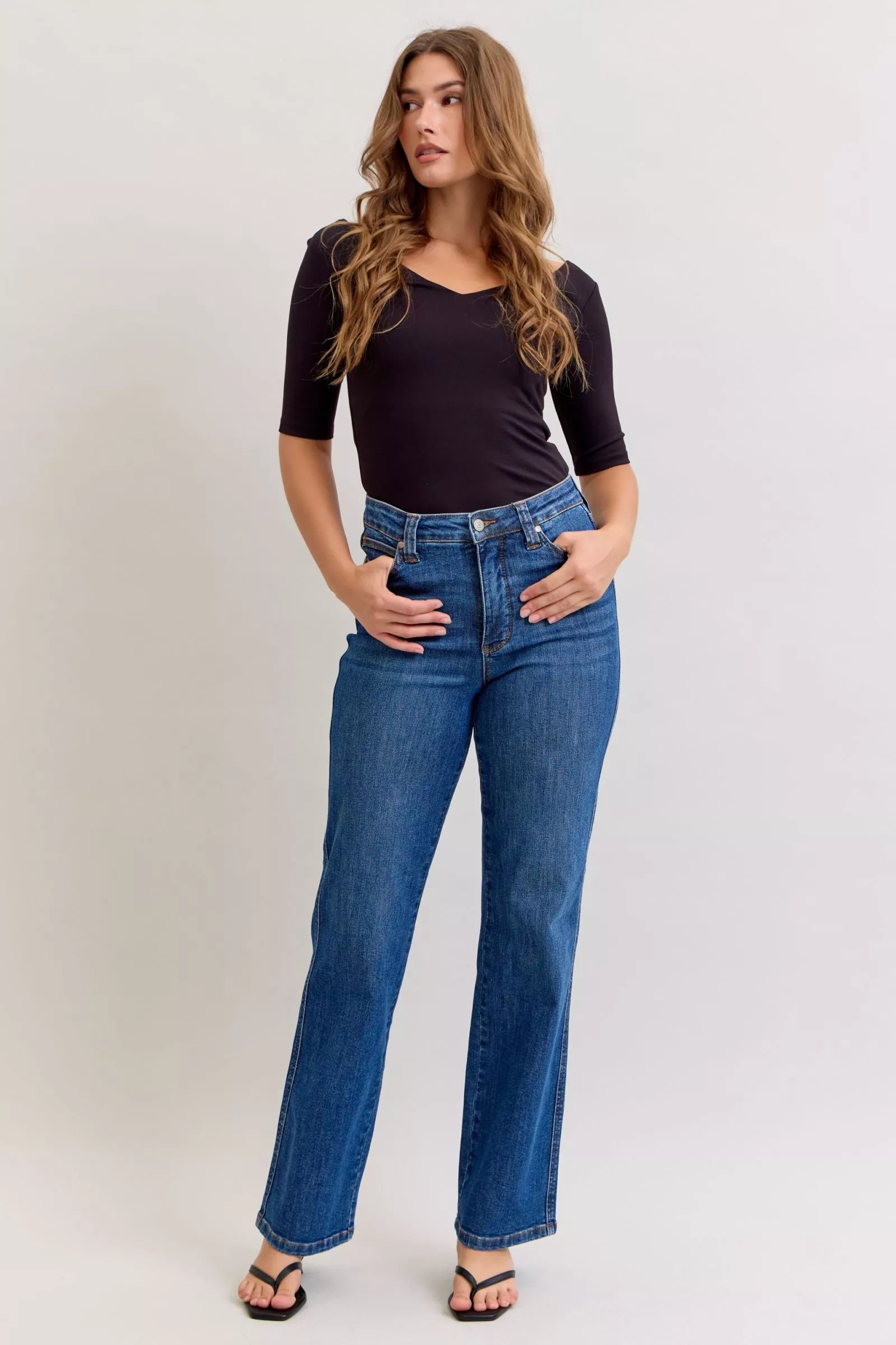 Judy Blue High Waist Tummy Control Straight Jeans – Flattering Fit