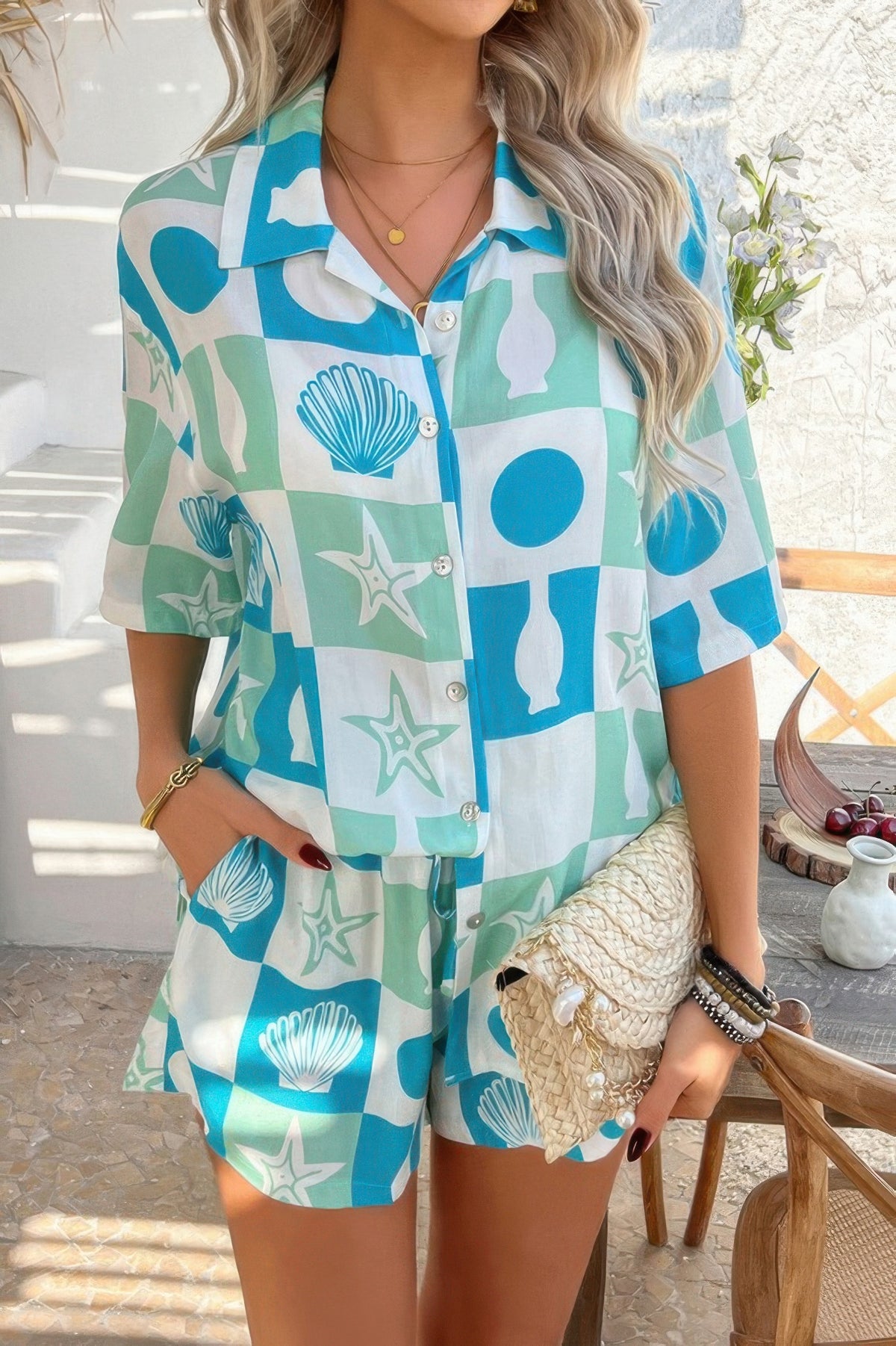 Vibrant Two-Piece Short Set – Lightweight, Breezy & Stylishly Coordinated