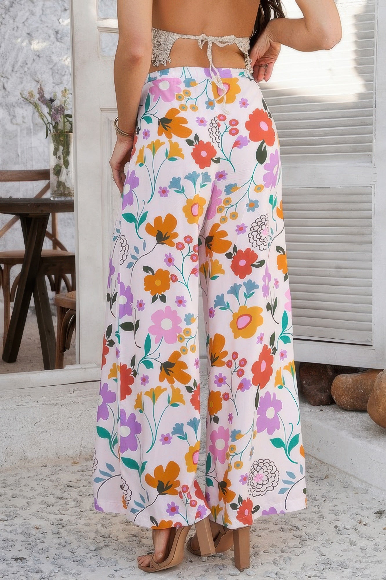 Printed Wide Leg Pants with Drawstring – Lightweight, Stylish & Comfy