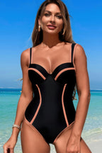 Stripe Sweetheart Neckline One-Piece Swimsuit – Flattering & Nautical Style