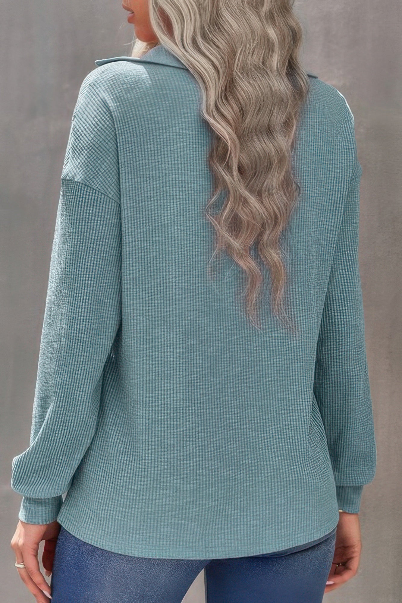 Half Zip Long Sleeve Solid Knit Top – Lightweight Everyday Essential