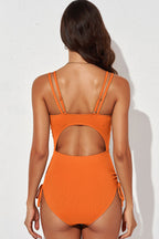 Tied Cutout Plunge One-Piece Swimsuit – Sexy Chic Swimwear